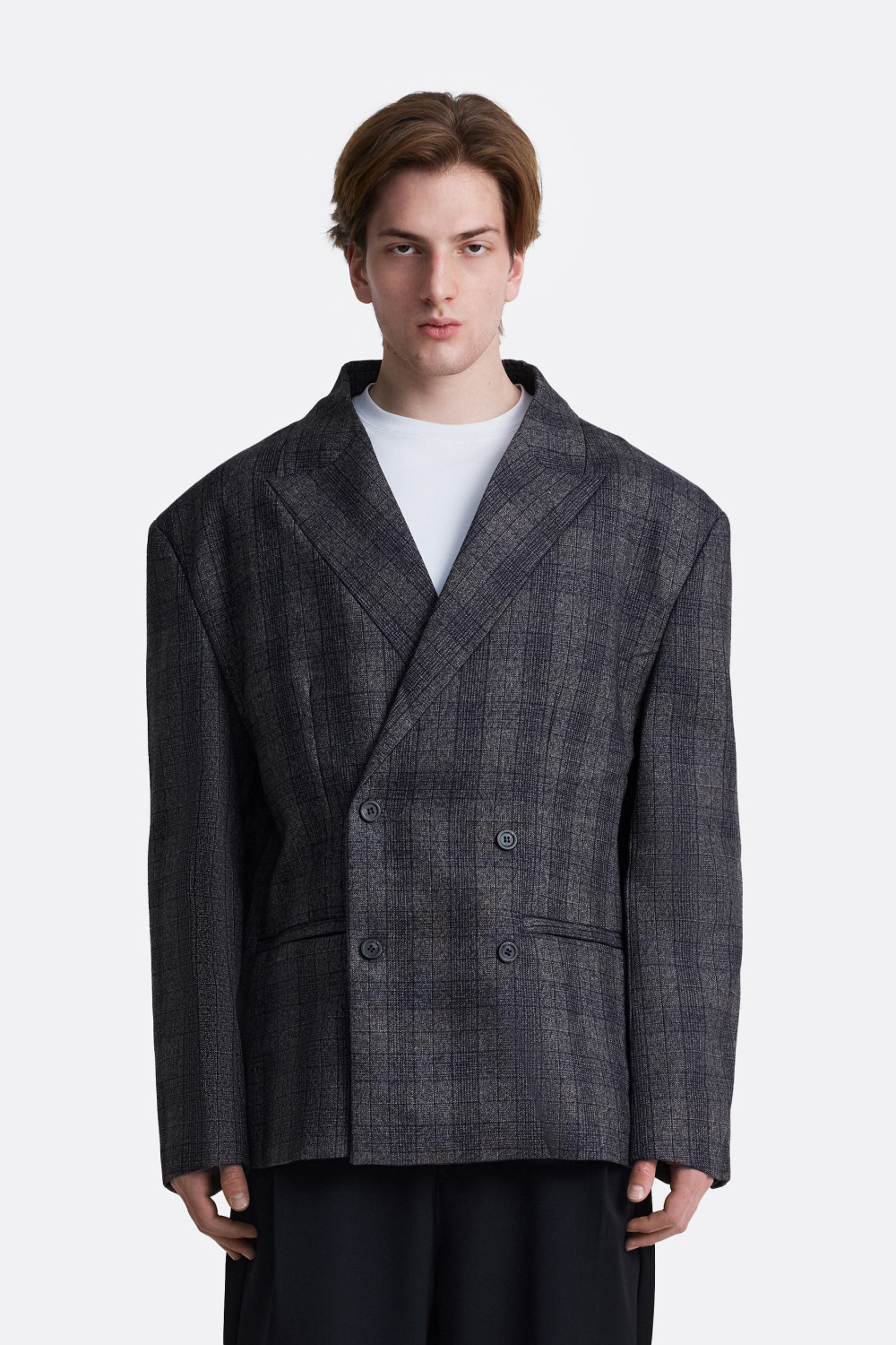​Двубортный пиджак в клетку
